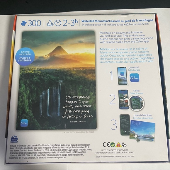 NEW 300-Piece Calm Jigsaw Puzzle for Stress Relief, Waterfall Mountain - Picture 3 of 3